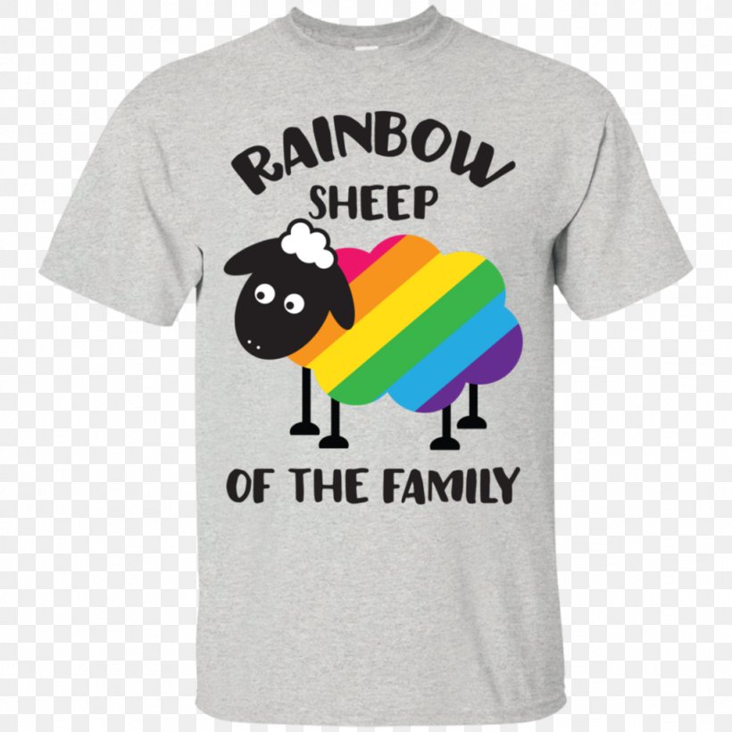 T-shirt Hoodie Sheep Rainbow Shops, PNG, 1024x1024px, Tshirt, Active Shirt, Brand, Clothing, Cotton Download Free