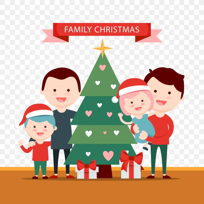 Christmas Gift Family Illustration, PNG, 2000x2000px, Christmas, Area, Art, Child, Christmas Decoration Download Free