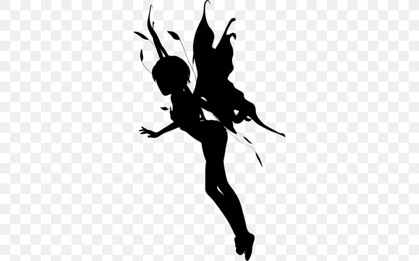 Fairy Silhouette Clip Art, PNG, 512x512px, Fairy, Art, Autocad Dxf, Black, Black And White Download Free