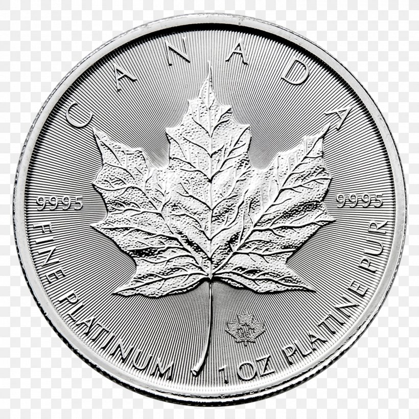 Canadian Platinum Maple Leaf Canadian Gold Maple Leaf Platinum Coin Bullion Coin, PNG, 1500x1500px, Canadian Platinum Maple Leaf, American Gold Eagle, American Platinum Eagle, Black And White, Bullion Coin Download Free