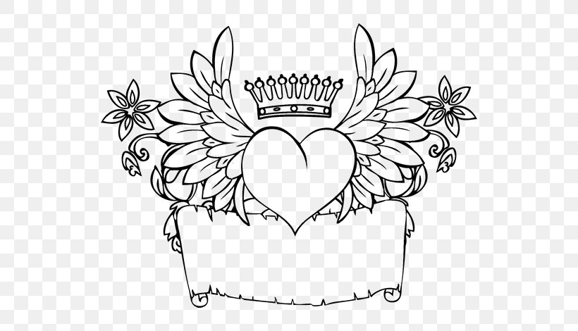 Drawing Painting Coloring Book Black And White, PNG, 600x470px, Watercolor, Cartoon, Flower, Frame, Heart Download Free