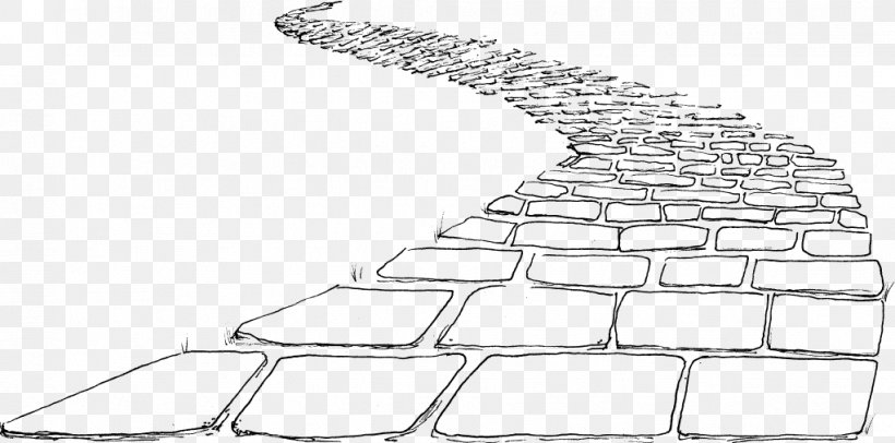Brick Road Paper Line Art Clip Art, PNG, 1022x507px, Brick, Black And White, Building, Business, Drawing Download Free