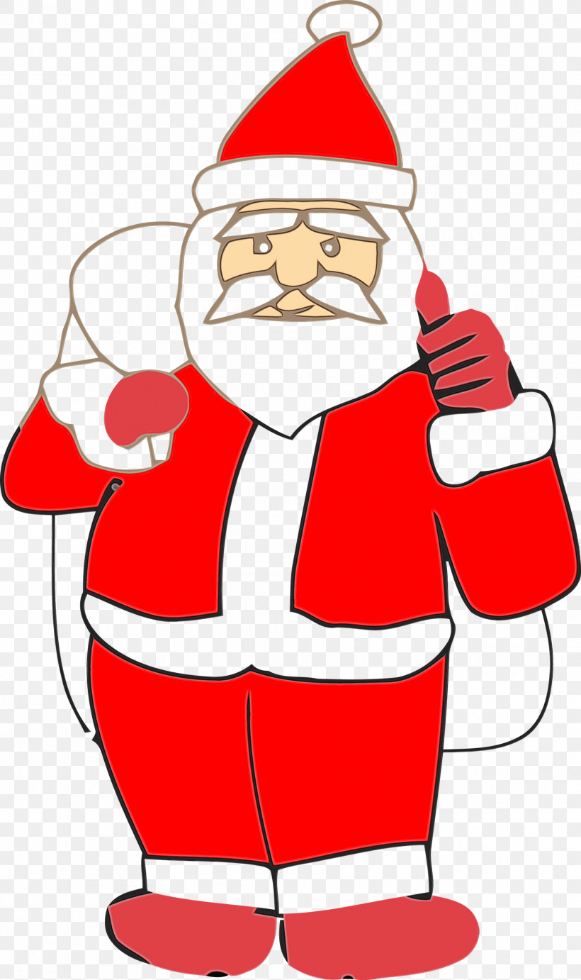 Santa Claus, PNG, 1779x3000px, Vintage Christmas, Cartoon, Finger, Paint, Pleased Download Free