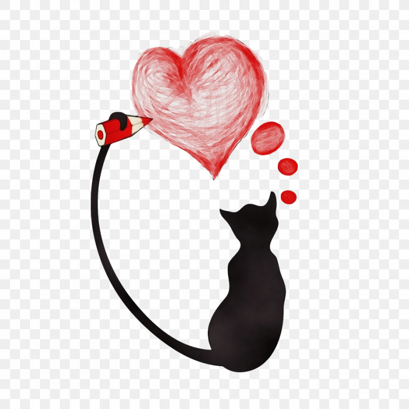 Black Cat Heart Cat Small To Medium-sized Cats Love, PNG, 935x935px,  Download Free