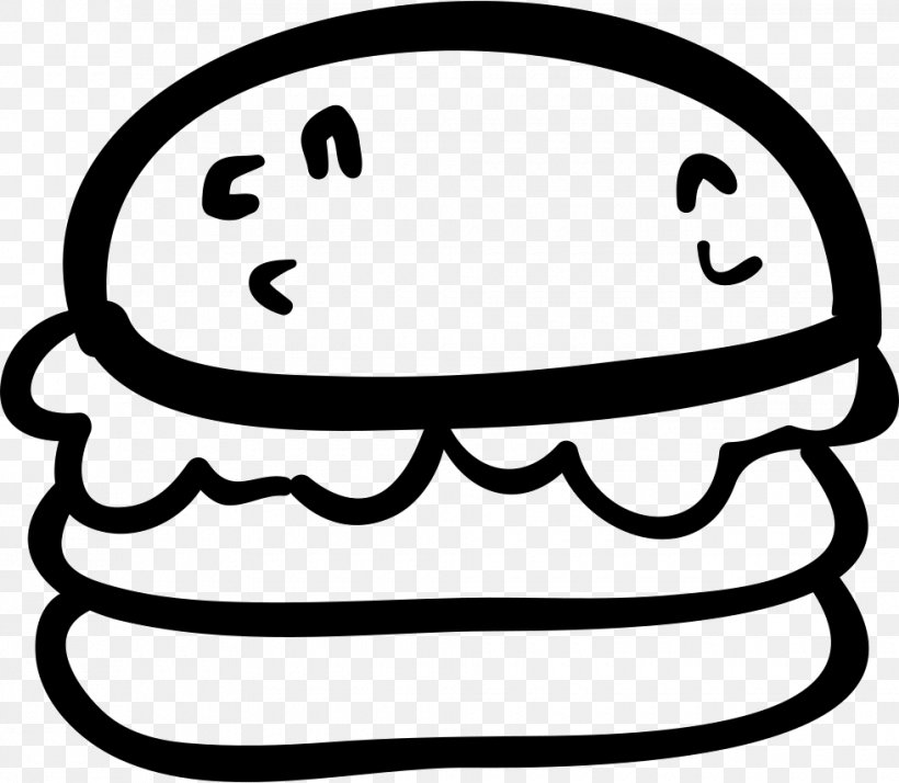 Hamburger Junk Food Fast Food Cheeseburger Drawing, PNG, 980x854px, Hamburger, Animation, Black, Black And White, Burger King Download Free