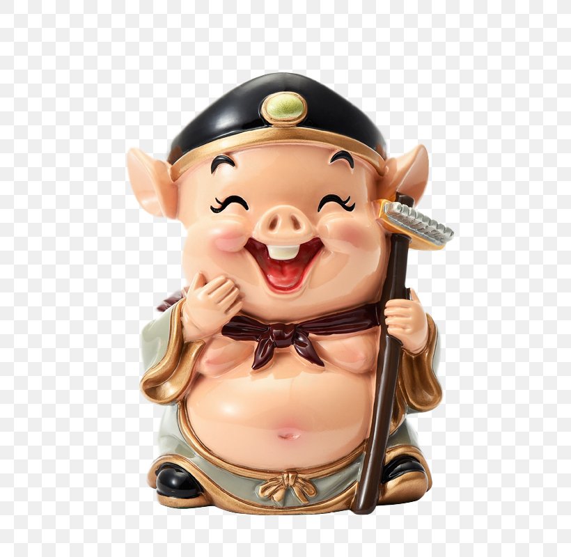 Pigsy Domestic Pig Q-version Goods, PNG, 800x800px, Pigsy, Caishen, Cartoon, Domestic Pig, Figurine Download Free
