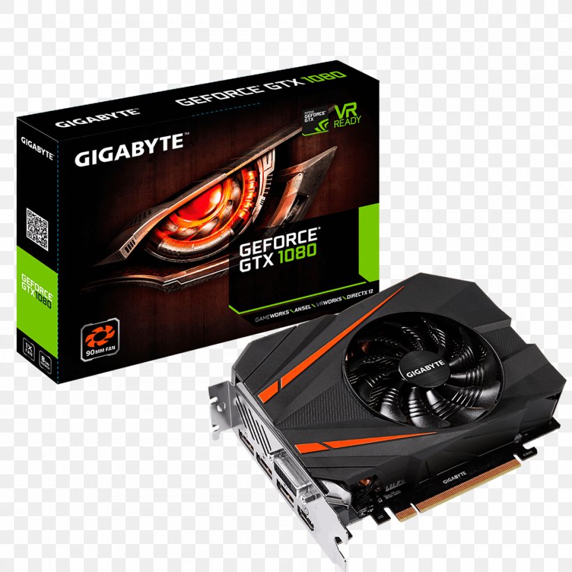 Graphics Cards & Video Adapters Mini-ITX Gigabyte Technology 英伟达精视GTX NVIDIA GeForce GTX 1080 Ti, PNG, 1000x1000px, Graphics Cards Video Adapters, Atx, Computer Component, Computer Cooling, Electronic Device Download Free