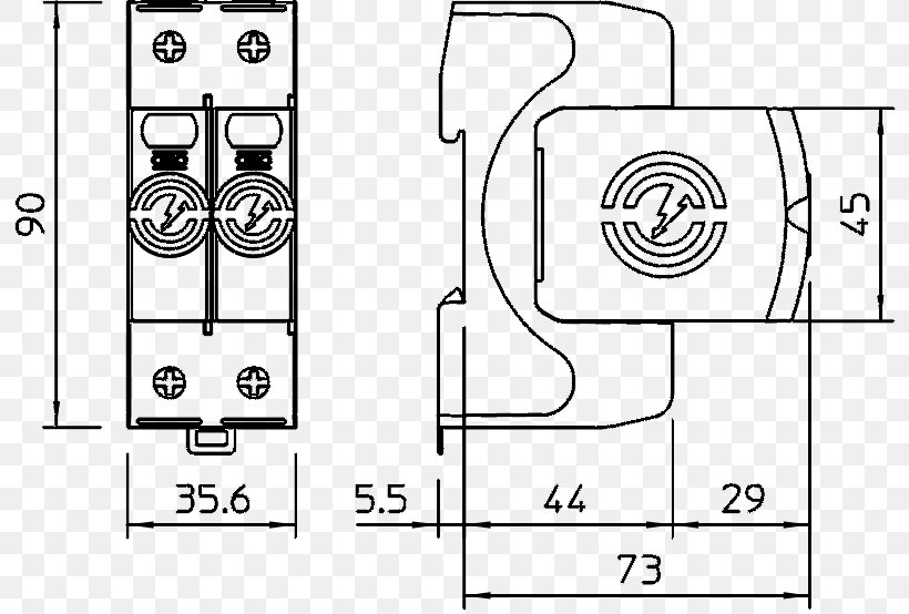 Surge Arrester OBO BETTERMANN Hungary Kft. Lightning Rod Electric Current OBO Surge Protection For Power Supply, PNG, 800x554px, Surge Arrester, Area, Artwork, Black And White, Diagram Download Free
