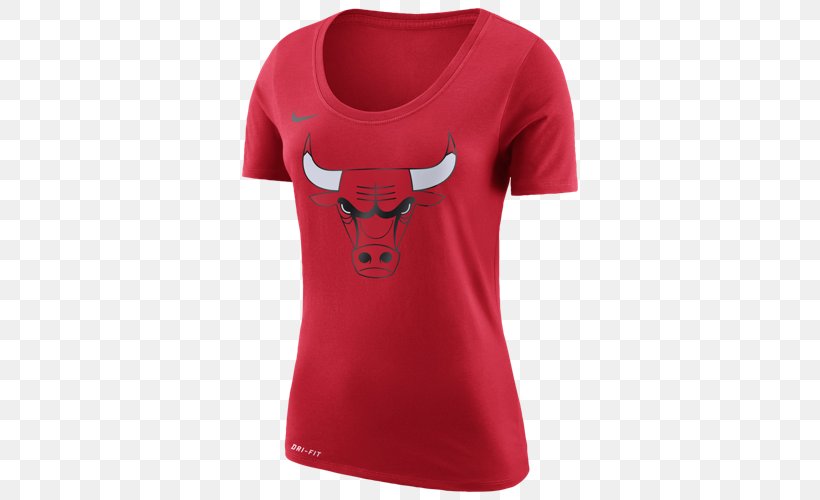 T-shirt Chicago Bulls Sleeve Nike Clothing, PNG, 500x500px, Tshirt, Active Shirt, Adidas, Chicago Bulls, Clothing Download Free