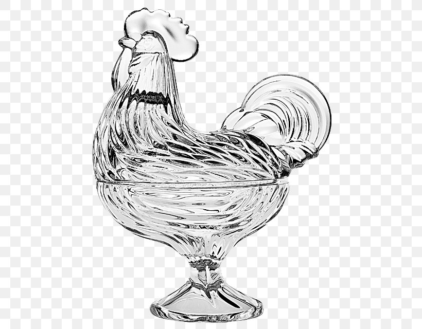 Rooster Bohemia Lead Glass Chicken, PNG, 640x640px, Rooster, Beak, Bird, Black And White, Bleikristall Download Free