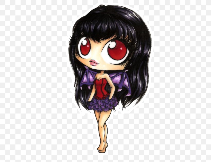 Black Hair Illustration Brown Hair Violet Cartoon, PNG, 400x628px, Watercolor, Cartoon, Flower, Frame, Heart Download Free