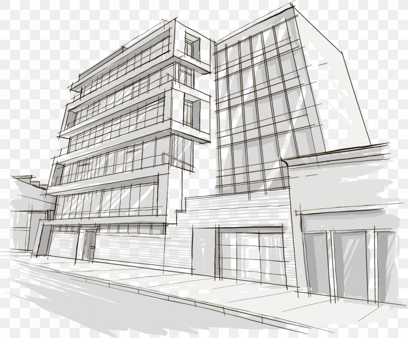 Drawing Building Architecture Royalty-free, PNG, 1038x861px, Drawing, Apartment, Architecture, Black And White, Building Download Free