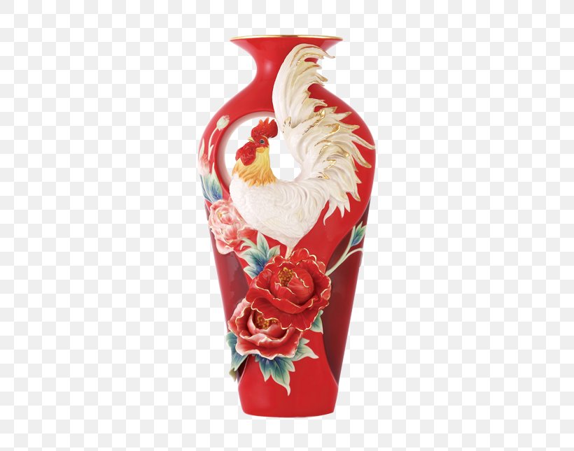 Chicken Franz Porcelain Vase Chinese New Year, PNG, 645x645px, Chicken, Artifact, Blue And White Pottery, Ceramic, Chinese New Year Download Free