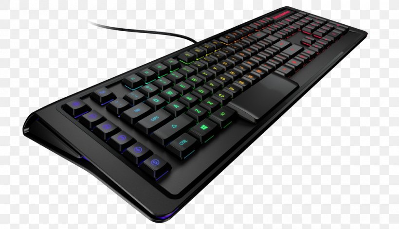 Computer Keyboard SteelSeries Apex M800 Gaming Keypad Video Games, PNG, 1000x575px, Computer Keyboard, Azerty, Computer, Computer Component, Computer Hardware Download Free