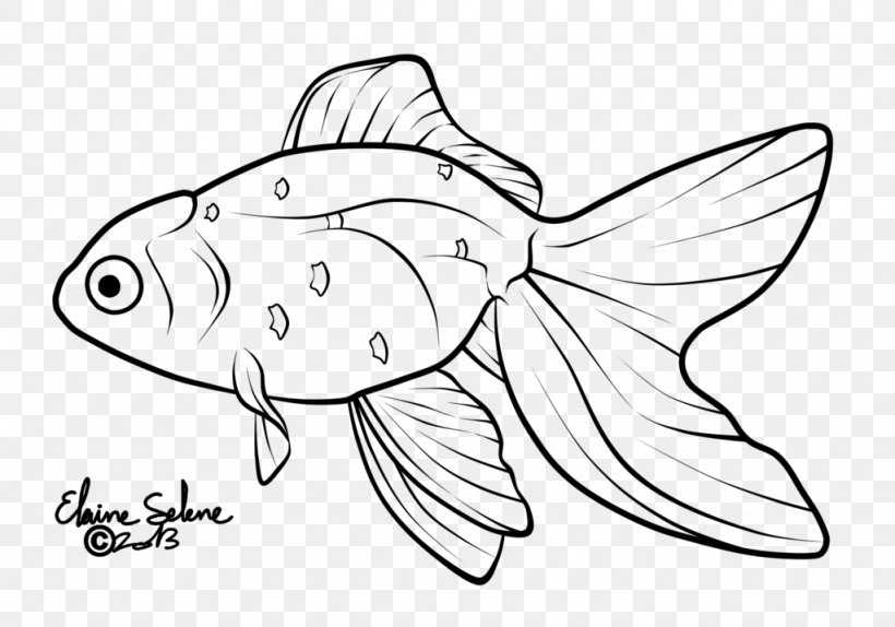 Line Art Oranda Drawing Koi Clip Art, PNG, 1024x717px, Line Art, Artwork, Black, Black And White, Black Telescope Download Free