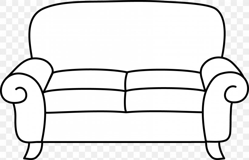 couch clipart black and white