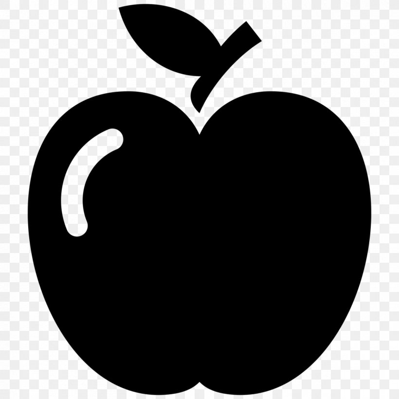 Apple Fruit, PNG, 1200x1200px, Apple, Black And White, Fruit, Heart, Leaf Download Free