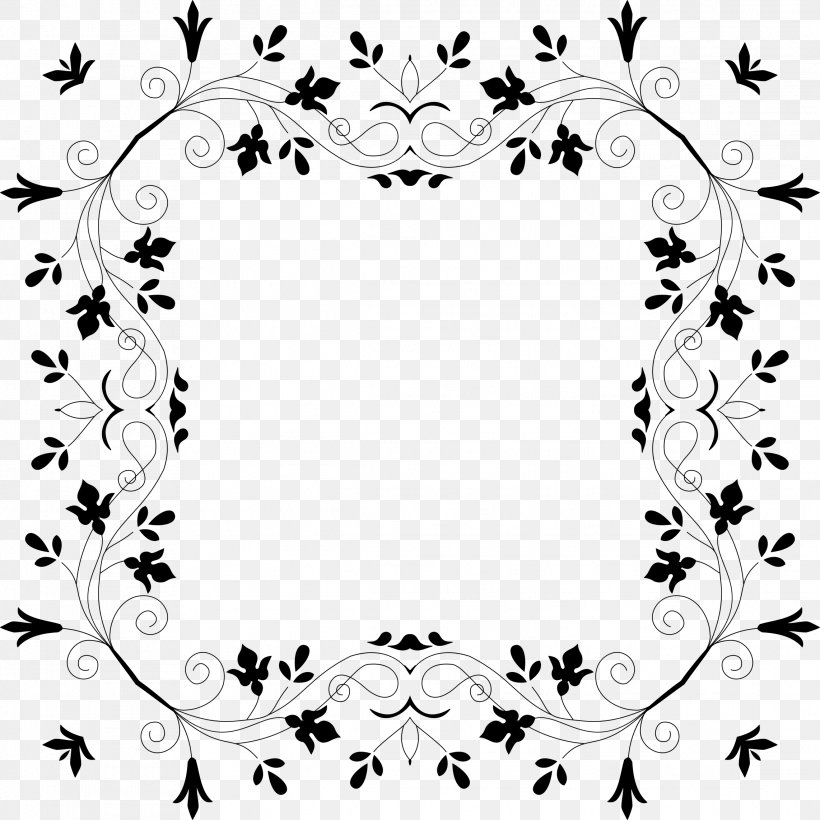 Flower Floral Design Clip Art, PNG, 2284x2284px, Flower, Area, Black, Black And White, Border Download Free