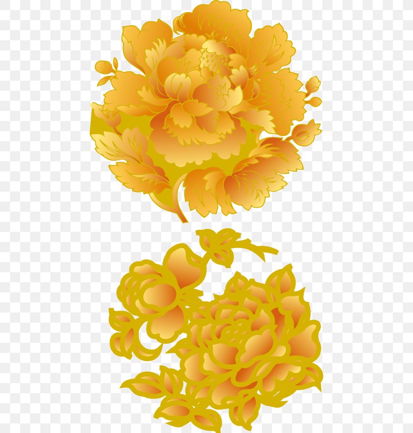 Gold Moutan Peony Motif, PNG, 464x859px, Gold, Chrysanths, Color, Cut Flowers, Dahlia Download Free