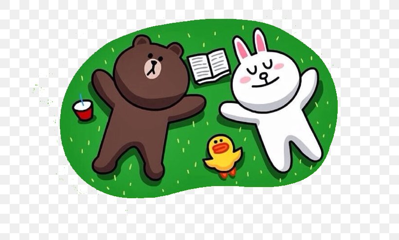 LINE BROWN FARM Bear Rabbit Sticker, PNG, 690x494px, Line Brown Farm, Bear, Cartoon, Fictional Character, Food Download Free