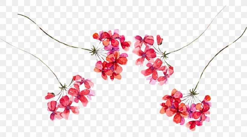 Water Color Four Petal Flower Decoration, PNG, 2569x1430px, Flower, Blossom, Branch, Cherry Blossom, Color Download Free