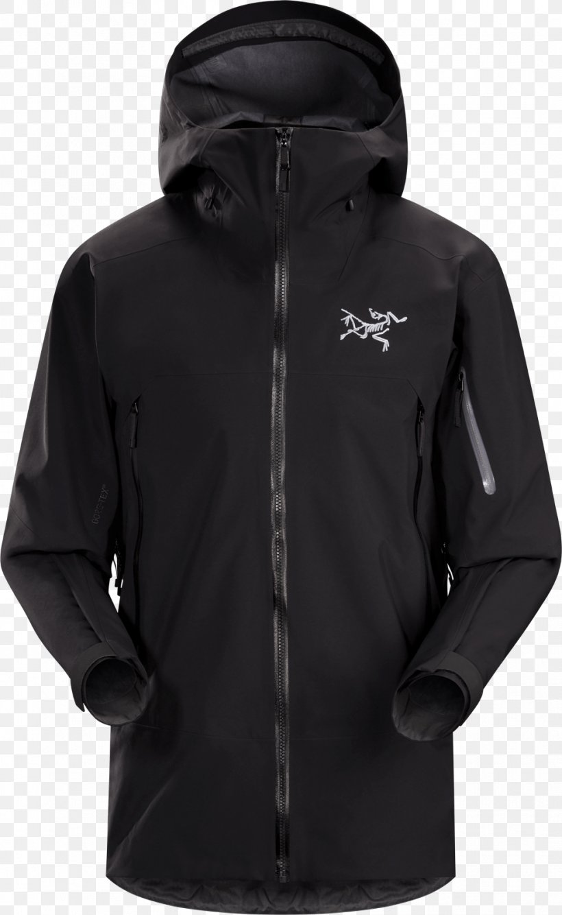 Hoodie Jacket Arc'teryx Clothing Ski Suit, PNG, 983x1600px, Hoodie, Black, Clothing, Goretex, Hood Download Free