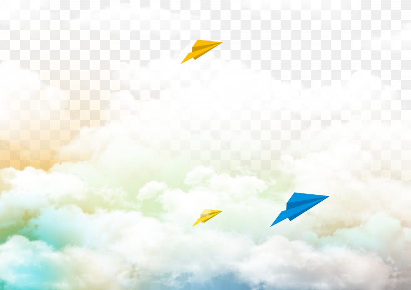 Paper Plane Airplane, PNG, 3508x2480px, Cloud, Air Travel, Airplane, Atmosphere, Blue Download Free