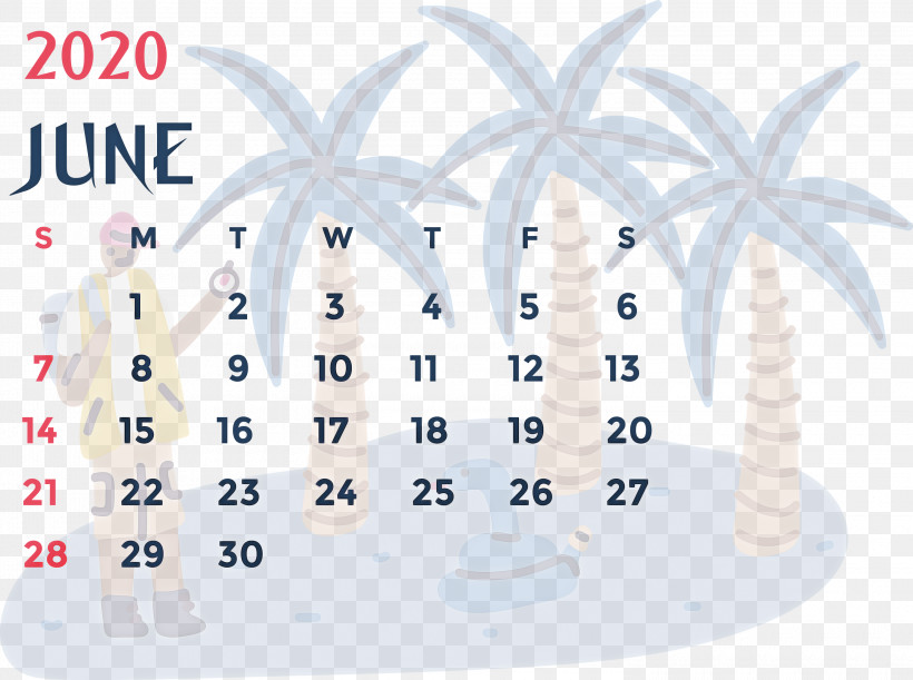 June 2020 Printable Calendar June 2020 Calendar 2020 Calendar, PNG, 3000x2236px, 2020 Calendar, June 2020 Printable Calendar, Area, June 2020 Calendar, Line Download Free