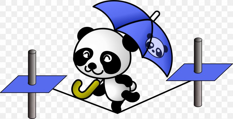 Giant Panda Umbrella Clip Art, PNG, 2400x1234px, Watercolor, Cartoon, Flower, Frame, Heart Download Free