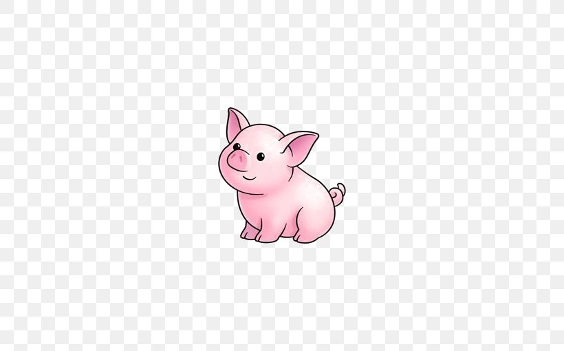 Large White Pig Cartoon Sticker Clip Art, PNG, 510x510px, Large White Pig, Cartoon, Child, Cuteness, Domestic Pig Download Free