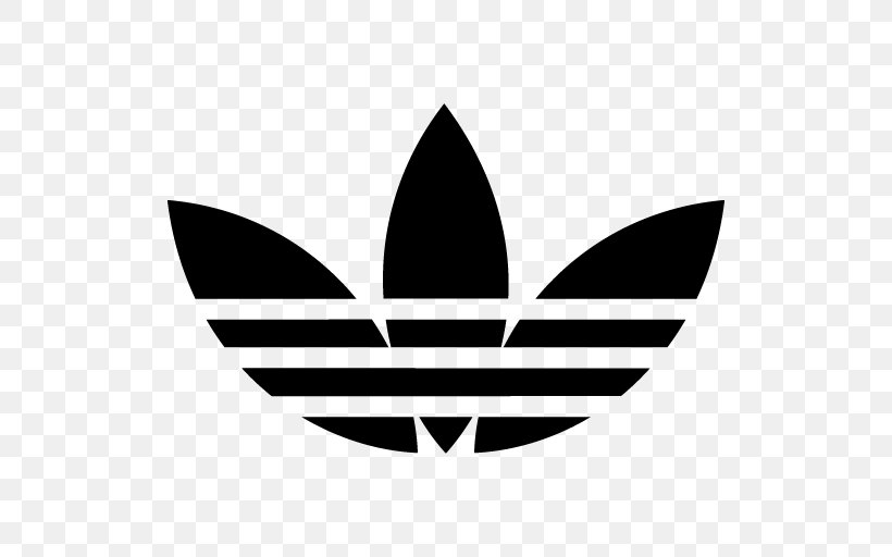 Adidas Sneakers Logo Clip Art, PNG, 512x512px, Adidas, Adolf Dassler, Black And White, Brand, Leaf Download Free