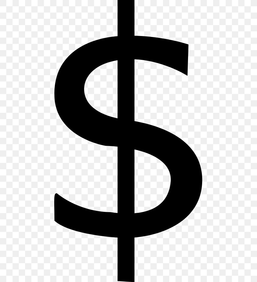 Dollar Sign Currency Symbol Clip Art, PNG, 473x900px, Dollar Sign, Australian Dollar, Black And White, Cross, Currency Download Free