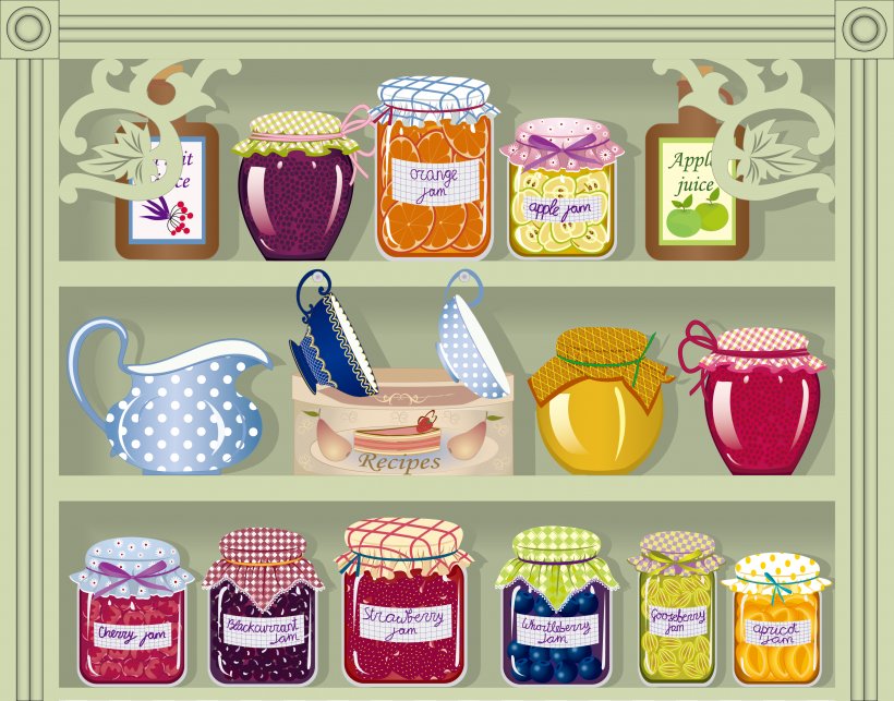 Pantry Kitchen Mason Jar Clip Art, PNG, 3470x2725px, Pantry, Brand, Canning, Closet, Convenience Food Download Free