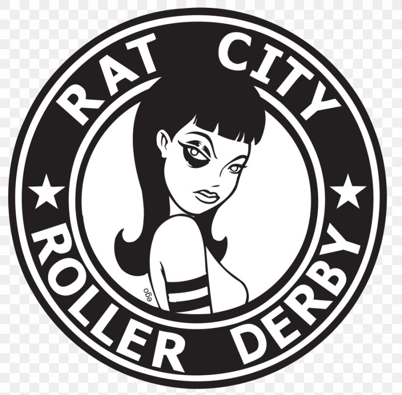 Rat City Roller Derby Logo Seattle Graphics, PNG, 920x904px, Rat City Roller Derby, Blackandwhite, Clothing Accessories, Drawing, Line Art Download Free