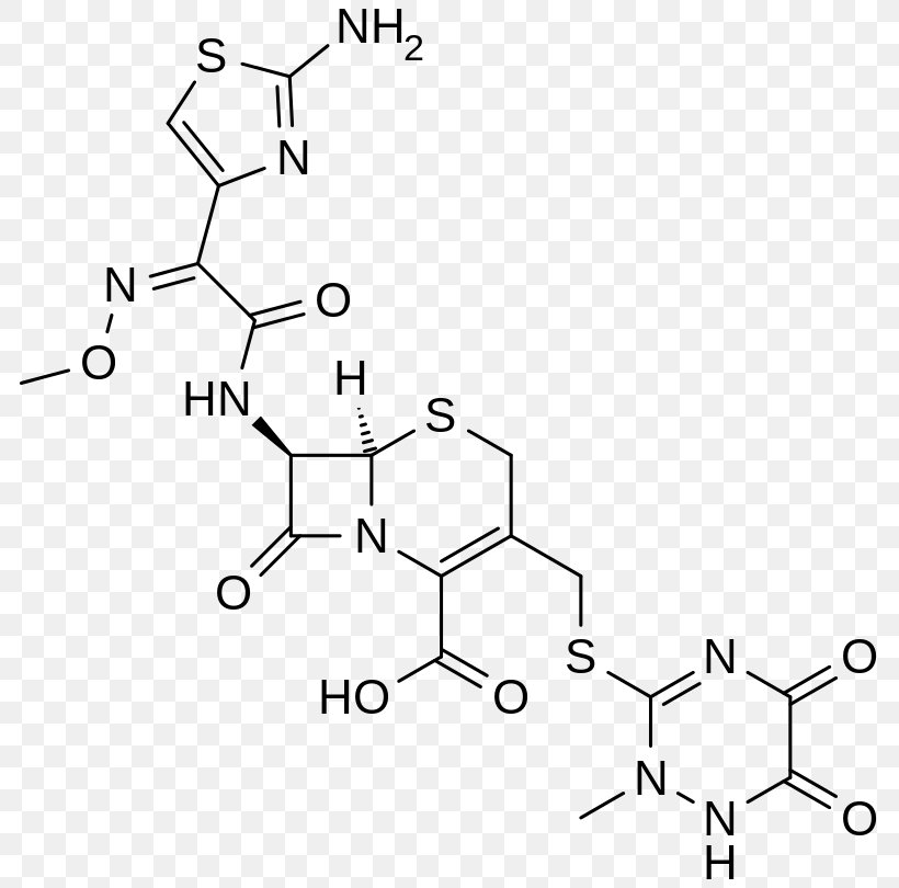 Ceftriaxone Cephalosporin Antibiotics Structure Skeletal Formula, PNG, 800x810px, Watercolor, Cartoon, Flower, Frame, Heart Download Free