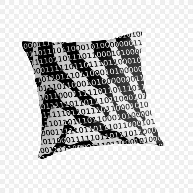 Cushion Throw Pillows White Black, PNG, 875x875px, Cushion, Binary Code, Binary Number, Black, Black And White Download Free