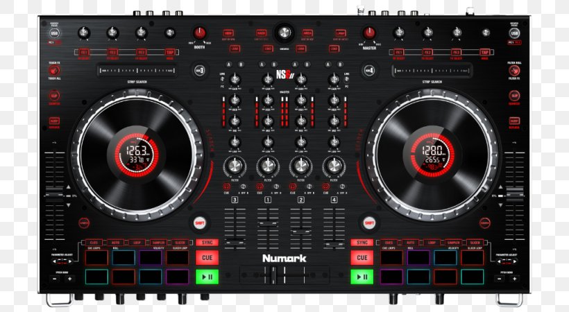 Numark NS6II DJ Controller Numark Industries Disc Jockey, PNG, 800x450px, Numark Ns6ii, Audio, Audio Equipment, Audio Mixers, Audio Receiver Download Free