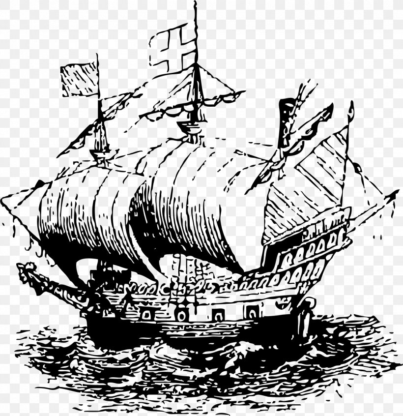 Europe Age Of Discovery Ship Exploration Clip Art, PNG, 1540x1590px, Europe, Age Of Discovery, Baltimore Clipper, Barque, Black And White Download Free