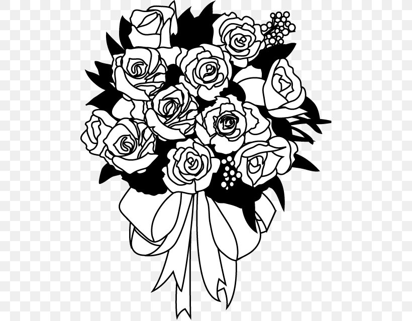 Flower Bouquet Nosegay Art, PNG, 500x639px, Flower, Art, Artwork, Black, Black And White Download Free