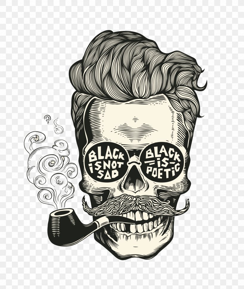 Calavera Skull Hipster Beard, PNG, 2496x2961px, Watercolor, Cartoon, Flower, Frame, Heart Download Free