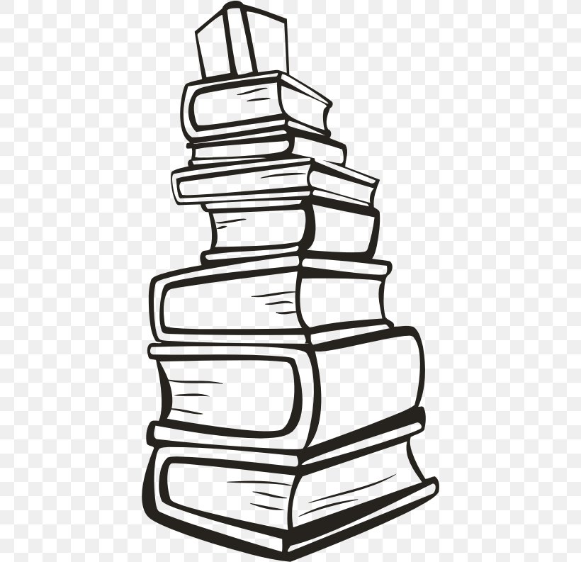 Book Stack, PNG, 420x793px, Book, Blackandwhite, Coloring Book, Drawing, Library Download Free