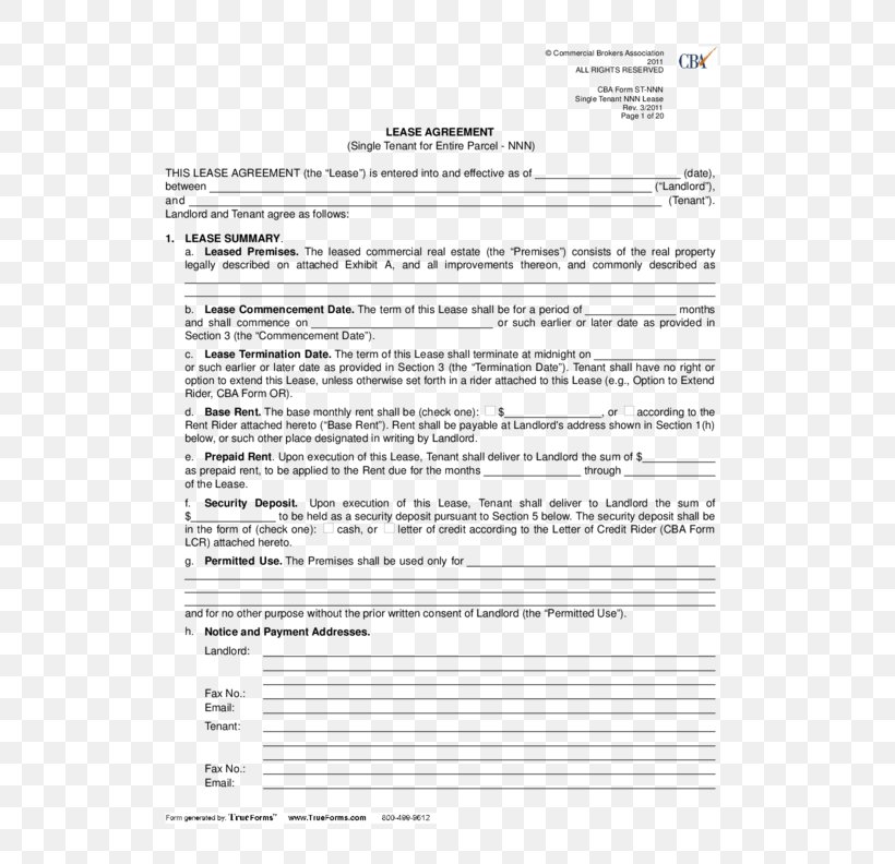 Lease Rental Agreement Commercial Property Renting Real Estate, PNG, 612x792px, Lease, Area, Commercial Property, Contract, Document Download Free