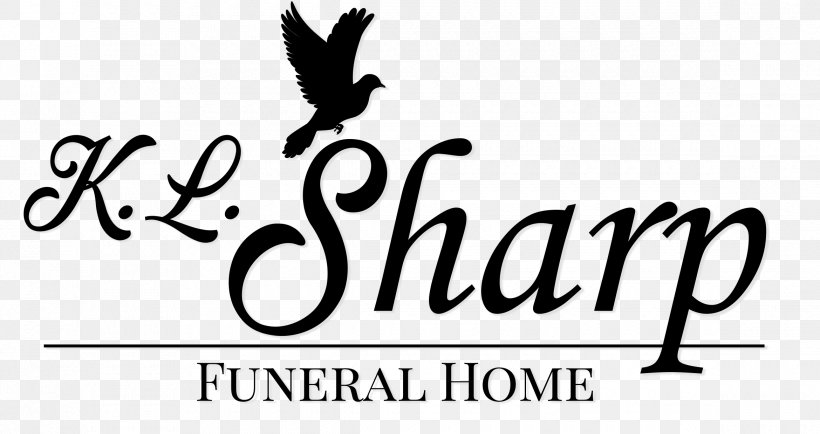 K L Sharp Funeral Home Logo Bird Cremation, PNG, 2340x1239px, Logo, Bird, Black, Black And White, Brand Download Free