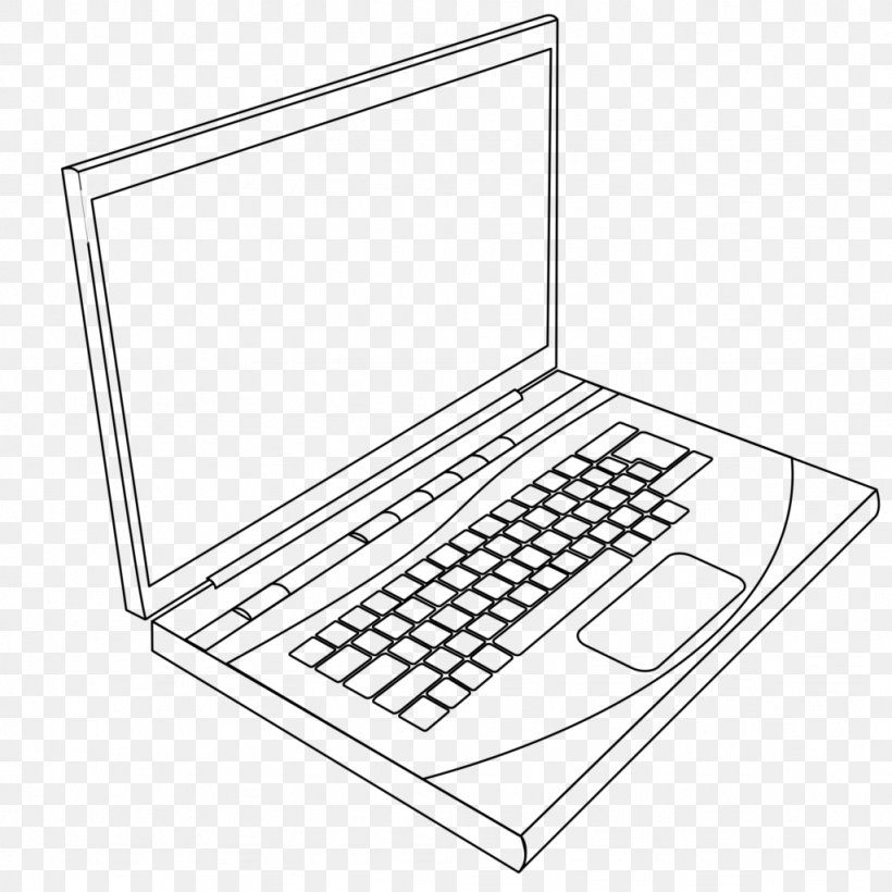 Laptop Line Art Drawing Clip Art, PNG, 1024x1024px, Laptop, Black And White, Desktop Computers, Document, Drawing Download Free