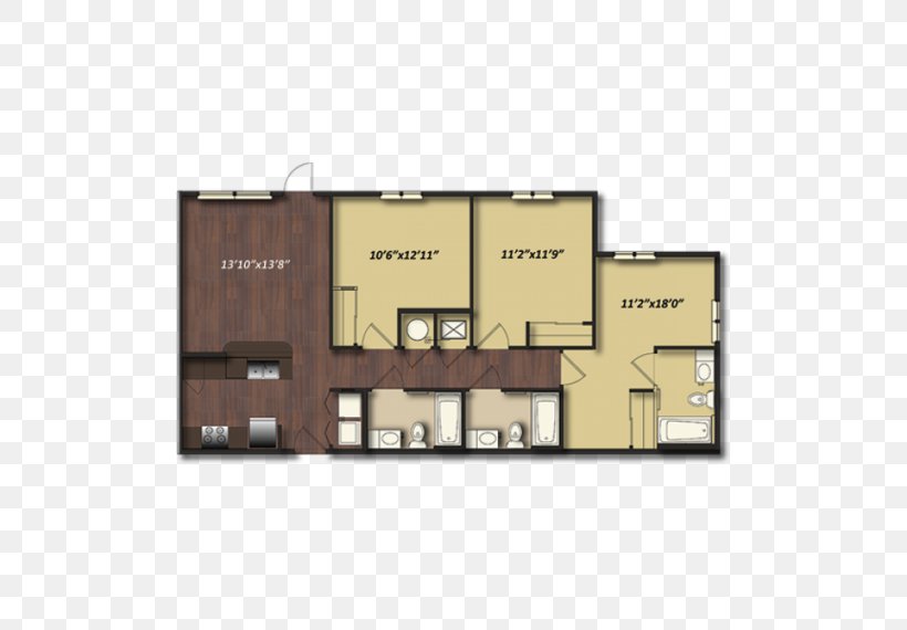 Floor Plan Campus Village Apartments House Bedroom, PNG, 570x570px, Floor Plan, Apartment, Bathroom, Bed, Bedroom Download Free