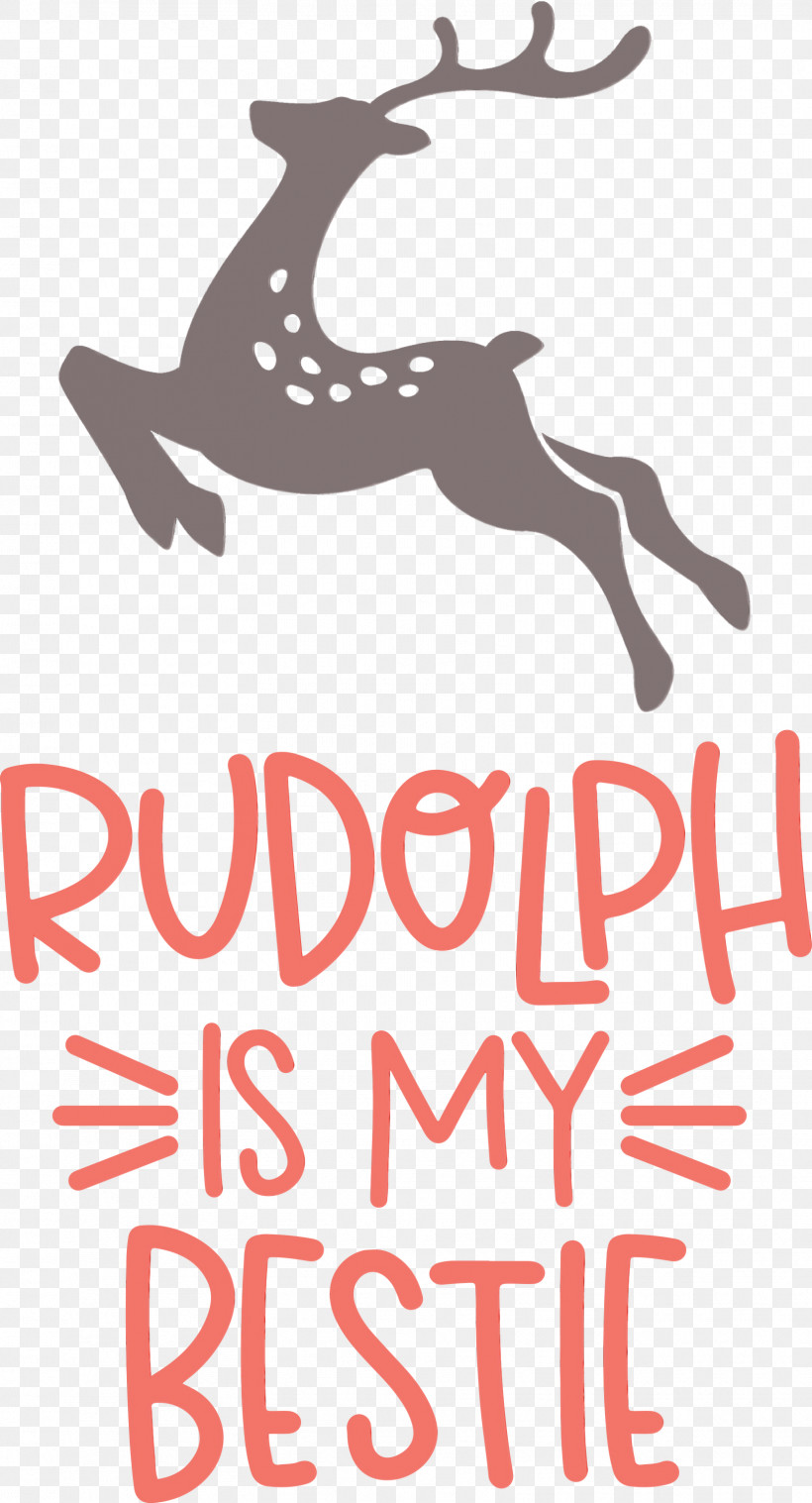 Reindeer, PNG, 1621x2999px, Rudolph Is My Bestie, Black And White M, Christmas, Deer, Logo Download Free