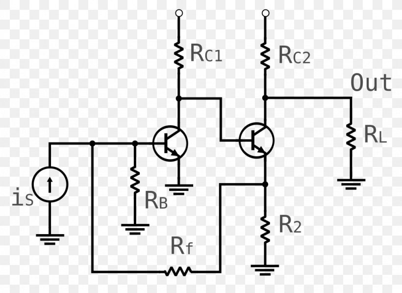 Diode Negative-feedback Amplifier Transistor, PNG, 1024x746px, Diode, Amplifier, Area, Black And White, Circuit Component Download Free