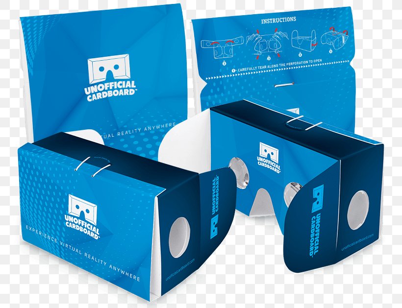 Google Cardboard Virtual Reality Cardboard Box, PNG, 800x629px, Google Cardboard, Blue, Box, Cardboard, Cardboard Box Download Free