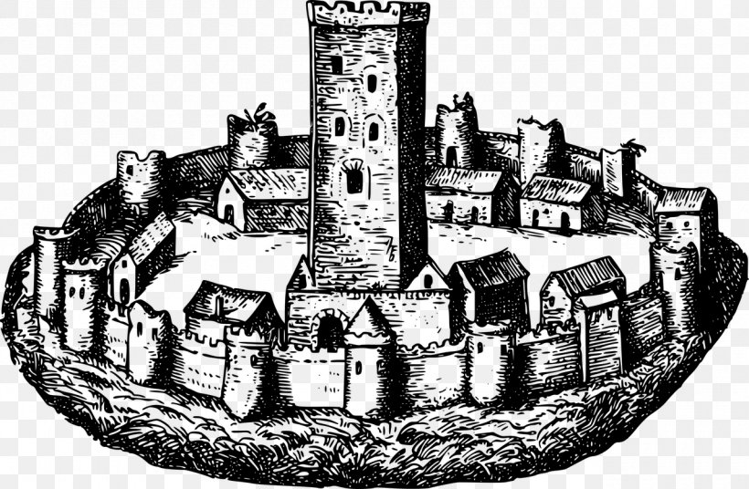 Middle Ages Defensive Wall Fortification Clip Art, PNG, 1280x838px, Middle Ages, Black And White, Building, Castle, Defensive Wall Download Free