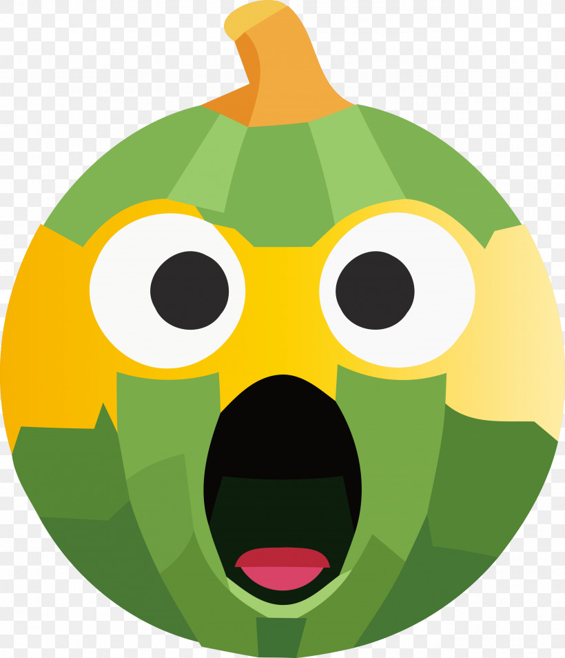 Pumpkin, PNG, 2576x3000px, Cartoon, Fruit, Green, Pumpkin, Smiley Download Free